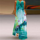 WAYOFLOVE 2022  Sleeveless Black Dress Summer Beach Casual Elegant Breathable Long Dresses Woman V Neck Rose Print Women&