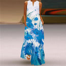 WAYOFLOVE 2022  Sleeveless Black Dress Summer Beach Casual Elegant Breathable Long Dresses Woman V Neck Rose Print Women&