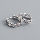 WANTME Real 100% 925 Sterling Silver Punk Hip-Hop Link Chain Gothic Studs Earrings for Fashion Women Jewelry Accessories 2022