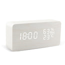 USB/AAA  Clocks LED Wooden Alarm Clock Watch Table Voice Control Digital Wood Despertador Electronic Desktop Table Decor 2022