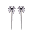 Korean Retro Asymmetric Butterfly Imitation Pearl Earrings Fashion Round Flower Brincos Long Statement Wings Earrings Jewelry