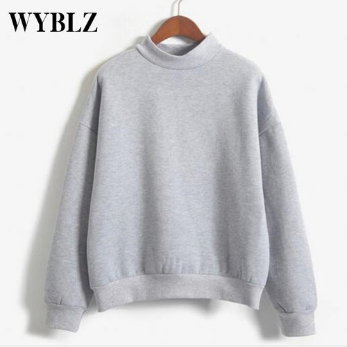 WYBLZ 春秋摇粒绒卫衣 S-XXL 可爱女式套头衫 上衣 12 色 休闲宽松纯色加厚连帽衫 女士批发