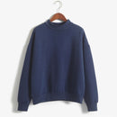WYBLZ Spring Autumn Fleece Sweatshirt S-XXL Cute Women Pullover Top 12 Colors Casual Loose Solid Thick Hoodie Female Wholesale