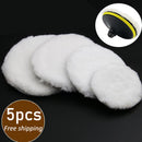 5 Sizes 75-175mm Wool Polishing Disc Car Beauty Waxing Self-Adhesive Disc Imitated Wool Sponge Pad Auto Polisher Sponges Discs