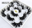 New 5Pairs 25mm 3D Mink Lashes Bulk Faux with Custom Box Wispy Natural Mink Lashes Pack Short Wholesales Natural False Eyelashes