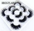 New 5Pairs 25mm 3D Mink Lashes Bulk Faux with Custom Box Wispy Natural Mink Lashes Pack Short Wholesales Natural False Eyelashes