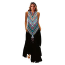 MOVOKAKA Spring Summer Print Long Dress Women Beach Holiday Casual Fashion Elegant Dresses Party Sleeveless V Neck Maxi Dresses