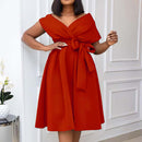 High Quality Women Dress Bow Elegant Wedding Party Dresses For Women 2022 Summer Plus Size Women Clothing S-XXXL Femme Vestidos