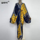 Sexy bech high-quality hand-rolled feel silk rayon fashion print 2021 WINYI Maxi women&