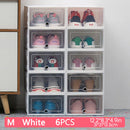 6Pack Transparent shoe box shoes organizers thickened foldable Dustproof plastic storage box Stackable combined shoe cabinetSale