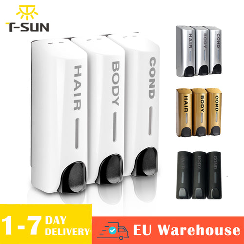 单/双/三头350毫升皂液器 壁挂式沐浴洗发水分配器 液体皂容器 浴室配件
