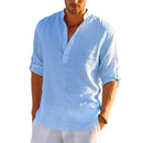 2022 New Men's Casual Blouse Cotton Linen Shirt Loose Tops Long Sleeve Tee Shirt Spring Autumn Casual Handsome Men's Shirts