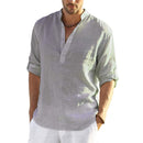 2022 New Men's Casual Blouse Cotton Linen Shirt Loose Tops Long Sleeve Tee Shirt Spring Autumn Casual Handsome Men's Shirts