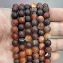 Natural Orange Stripe Onyx Agates Round Beads Diy Bracelet Necklace for Jewelry Making Accessories 15" Strand 4 6 8 10 12 14MM