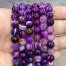 Natural Orange Stripe Onyx Agates Round Beads Diy Bracelet Necklace for Jewelry Making Accessories 15" Strand 4 6 8 10 12 14MM