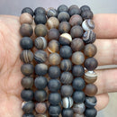 Natural Orange Stripe Onyx Agates Round Beads Diy Bracelet Necklace for Jewelry Making Accessories 15" Strand 4 6 8 10 12 14MM