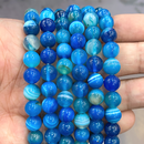 Natural Orange Stripe Onyx Agates Round Beads Diy Bracelet Necklace for Jewelry Making Accessories 15" Strand 4 6 8 10 12 14MM