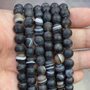 Natural Orange Stripe Onyx Agates Round Beads Diy Bracelet Necklace for Jewelry Making Accessories 15" Strand 4 6 8 10 12 14MM