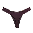 Fashion Sexy V-Shaped Metal Decoration Underwear Sports Hip Lifting Low Waist High Fork Half Sheath Briefs Panties Women Sexy