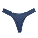 Fashion Sexy V-Shaped Metal Decoration Underwear Sports Hip Lifting Low Waist High Fork Half Sheath Briefs Panties Women Sexy
