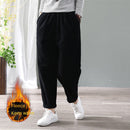 Velvet Warm Winter Pants for Women Elastic Waist Corduroy Harem Pant Loose Solid Pockets Oversize Streetwear Trousers Women