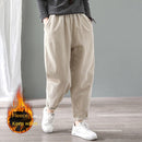 Velvet Warm Winter Pants for Women Elastic Waist Corduroy Harem Pant Loose Solid Pockets Oversize Streetwear Trousers Women