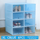 6Pack Transparent shoe box shoes organizers thickened foldable Dustproof plastic storage box Stackable combined shoe cabinetSale