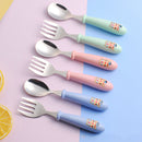 婴儿小工具餐具套装儿童不锈钢幼儿餐具卡通婴儿喂食勺叉