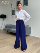Clacive Blue Office Women&