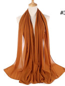 72*175cm Muslim Chiffon Hijab Shawls Scarf Women Solid Color Head Wraps Women Hijabs Scarves Ladies Foulard Femme Muslim Veil