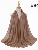 72*175cm Muslim Chiffon Hijab Shawls Scarf Women Solid Color Head Wraps Women Hijabs Scarves Ladies Foulard Femme Muslim Veil