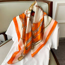 2022 Summer Luxury Brand Silk Scarf Square Women Shawls And Wraps Fashion Office Small Hair Neck Hijabs Foulard Scarves 70*70cm