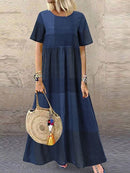 2022 Autumn Summer ZANZEA Pleated Dress Women Vintage Vestidos Robe Printed Long Maxi Dresses  Femme 3/4 Sleeve Tunic