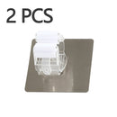 Multi-Purpose Hooks Mop Holder Wall Mounted Mop Organizer Broom Hanger Hook Kitchen Bathroom Waterproof Wall Hook Self-Adhesive