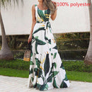 Celmia 2022 Summer Bohemian Long Dress Women Sexy Party Maxi Sundress Sleeveless Floral Print Casual Ruffles Belt Beach Vestidos