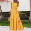 Celmia 2022 Summer Bohemian Long Dress Women Sexy Party Maxi Sundress Sleeveless Floral Print Casual Ruffles Belt Beach Vestidos
