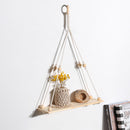 Macrame Wall Shelf Boho Home Decor Shelves On Wall Candle Holder Floating Shelf for Bedroom Wood Decoration Kids Shelving