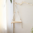 Macrame Wall Shelf Boho Home Decor Shelves On Wall Candle Holder Floating Shelf for Bedroom Wood Decoration Kids Shelving