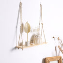 Macrame Wall Shelf Boho Home Decor Shelves On Wall Candle Holder Floating Shelf for Bedroom Wood Decoration Kids Shelving