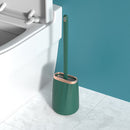 Soft TPR Silicone Head Toilet Brush with Holder Black Wall-mounted Detachable Handle Bathroom Cleaner Durable WC Accessories