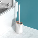 Soft TPR Silicone Head Toilet Brush with Holder Black Wall-mounted Detachable Handle Bathroom Cleaner Durable WC Accessories
