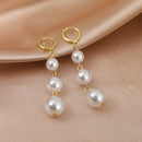 Korean Vintage Glossy Arc Bar Long Tassel Drop Earrings for Women Gold Geometric Fashion Jewelry Luxury Hanging Pendientes