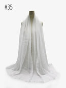 Pleated Plain Hijab Scarf Muslim Women Cotton Crinkle Headband Veil Scarves 2021 Fashion Islamic Headscarf Head Wraps Turban