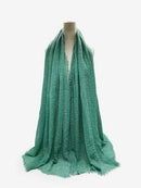 Pleated Plain Hijab Scarf Muslim Women Cotton Crinkle Headband Veil Scarves 2021 Fashion Islamic Headscarf Head Wraps Turban