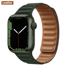 Leather Link For Apple Watch Band 44mm 40mm 41mm 45mm 42mm 38mm Original Magnetic Loop bracelet iWatch Series 3 5 4 SE 6 7 Strap