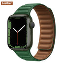 Leather Link For Apple Watch Band 44mm 40mm 41mm 45mm 42mm 38mm Original Magnetic Loop bracelet iWatch Series 3 5 4 SE 6 7 Strap