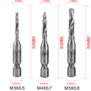 6Pcs Metric Tap Tapping Drill Bit Set Hex Shank Titanium Plated HSS Screw Bit Compound Machine Tap M3 M4 M5 M6 M8 M10 Hand Tools