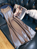 Ordfree 2022 Summer Women Long Satin Slip Dress Spaghetti Strap Elegant Lady Sexy Satin Party Dress Plus Size S-4XL