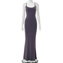 Satin Slip Sleeveless Backless Maxi Dress Women 2022 Y2k Summer Bodycon Elegant Sexy Outfits Ladies Birthday Party Club Sundress