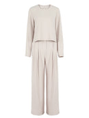 Mnealways18 Classic Wide Pants Floor-Length Pleated Loose Women Trousers Spring Wide Leg Pants Vintage Female Palazzo Pants 2022